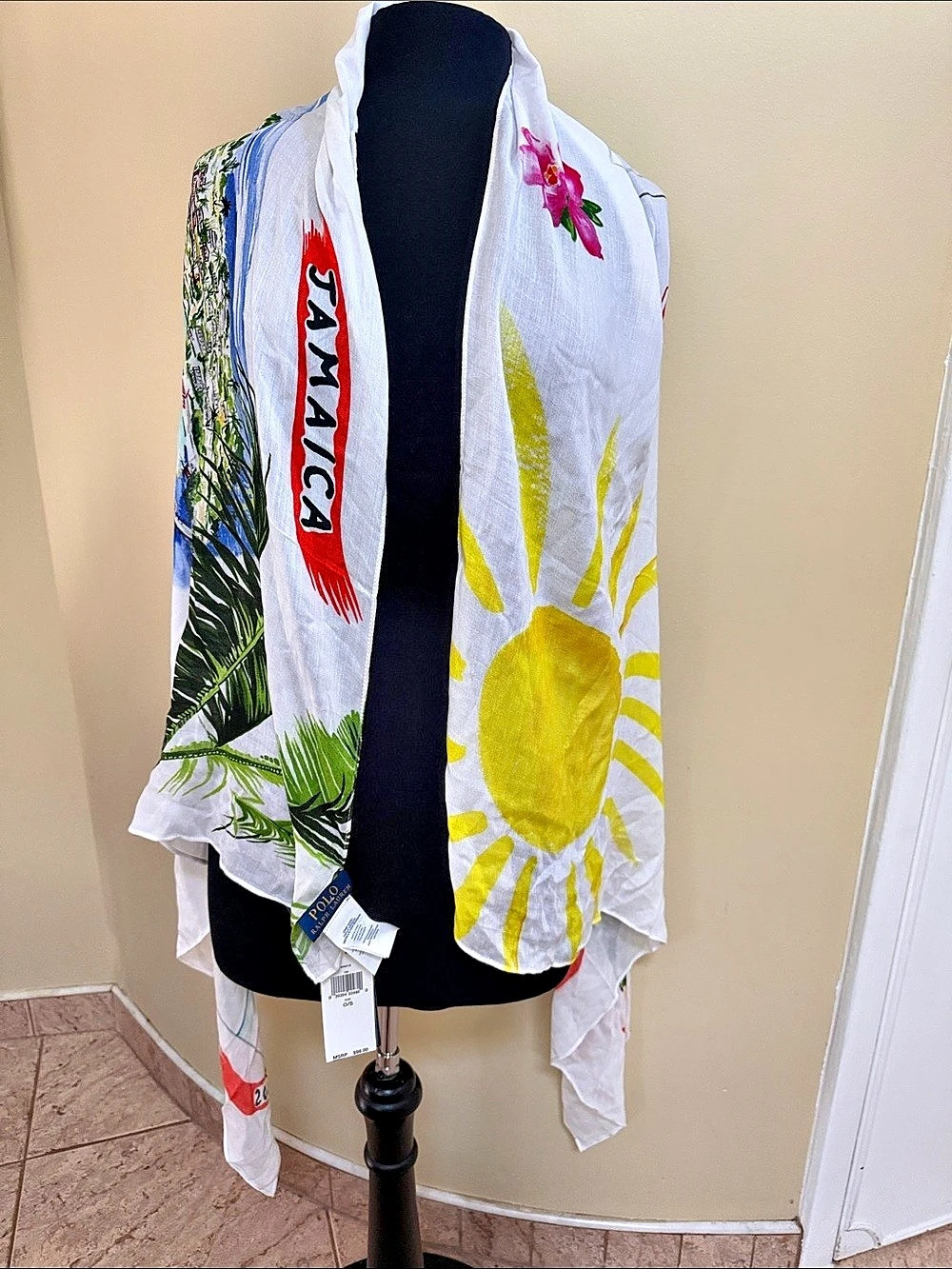 Polo Ralph Lauren Printed Rayon Scarf/wrap NWT